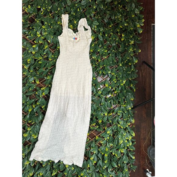 Free People Beach White Semi-Sheer Maxi Dress with Slit Size XS - Picture 8 of 8